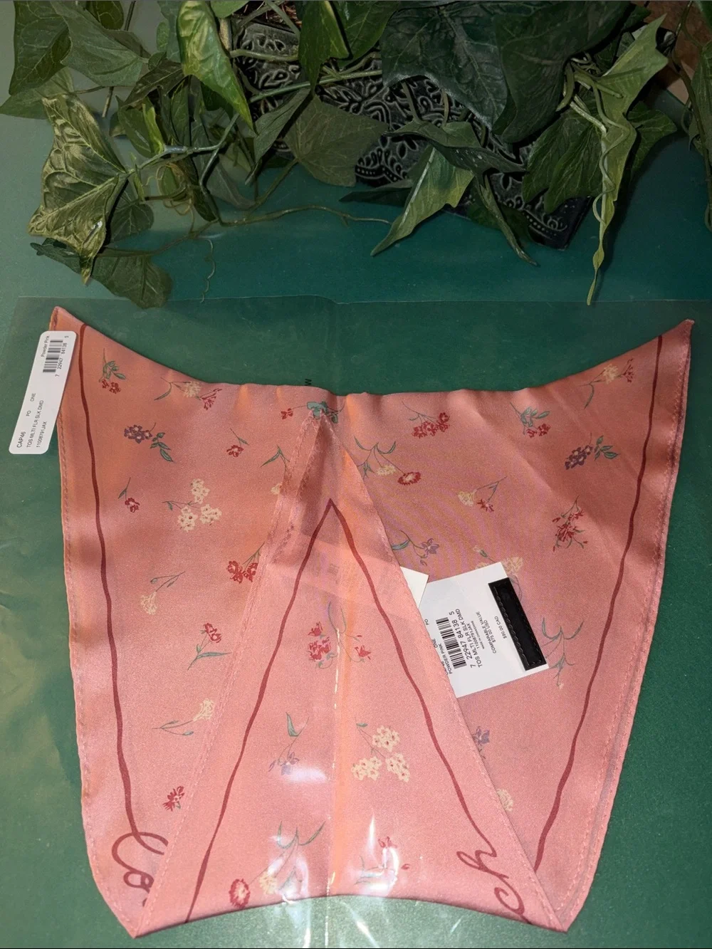 Coach Pink Floral Silk Scarf